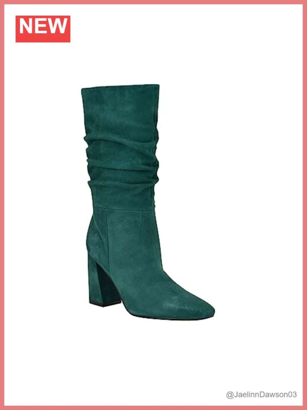Women's Suede Block Heel Slouchy Bootie Pull-On Calf High Fashion Boot